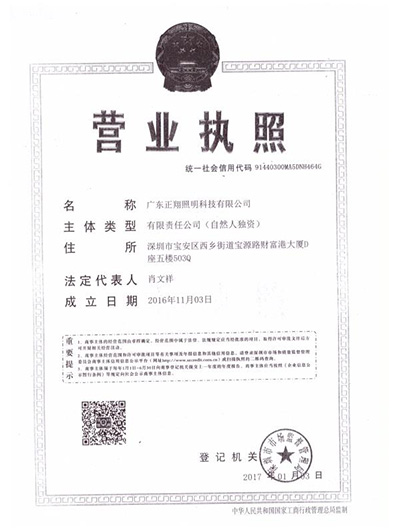 广东正翔照明科技有限公司